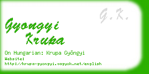 gyongyi krupa business card
