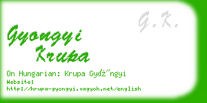 gyongyi krupa business card